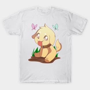 Cute chibi golden retriever dog T-Shirt